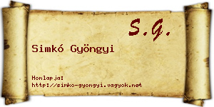 Simkó Gyöngyi névjegykártya
